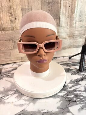 Fashion Nova Blush Pink Rectangular Sunglasses